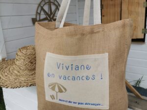 sac en jute personnalisé, merci maîtresse